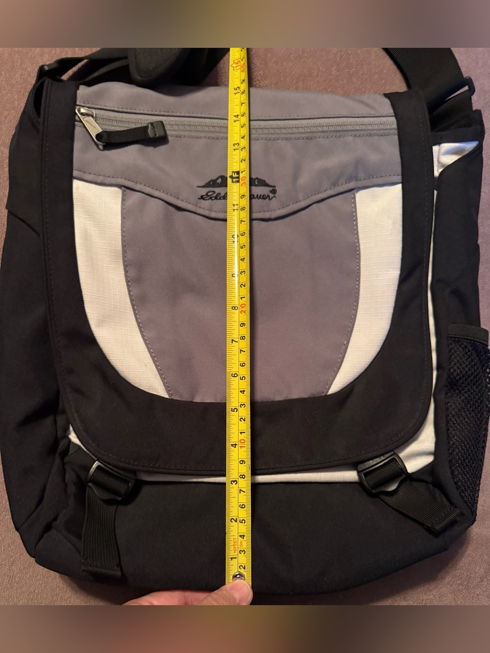 Eddie Bauer Gray & Black Crossbody Computer Bag EUC - Picture 16 of 16